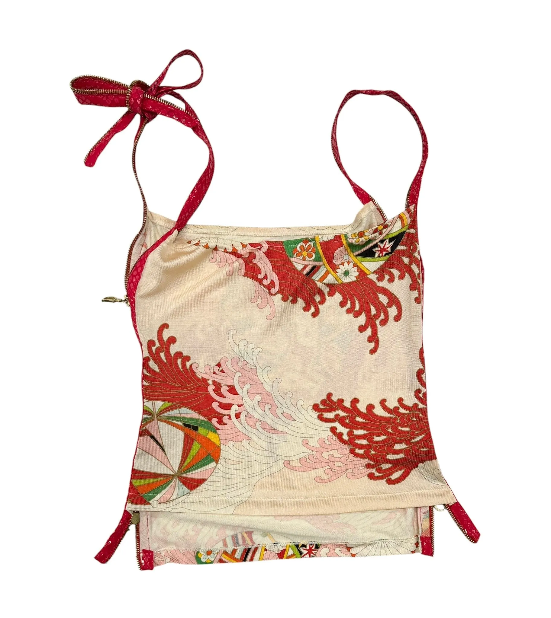 Dior Zipper Silk Strap Top