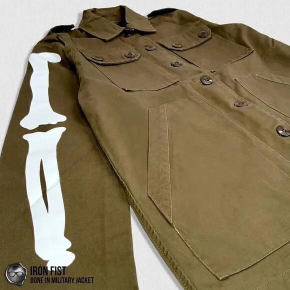 DOLLS KILL IRON FIST BONE IN MILITARY CHORE JACKET OLIVE GREEN WOMEN’S SIZE XS