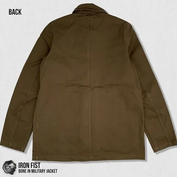 DOLLS KILL IRON FIST BONE IN MILITARY CHORE JACKET OLIVE GREEN WOMEN’S SIZE XS