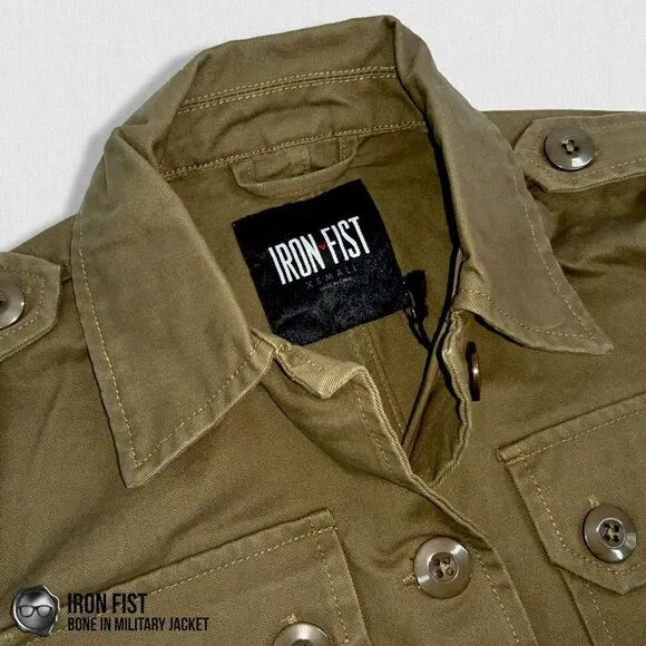 DOLLS KILL IRON FIST BONE IN MILITARY CHORE JACKET OLIVE GREEN WOMEN’S SIZE XS