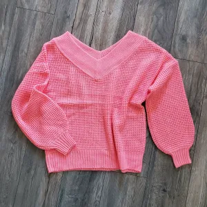 Double V Waffle Sweater