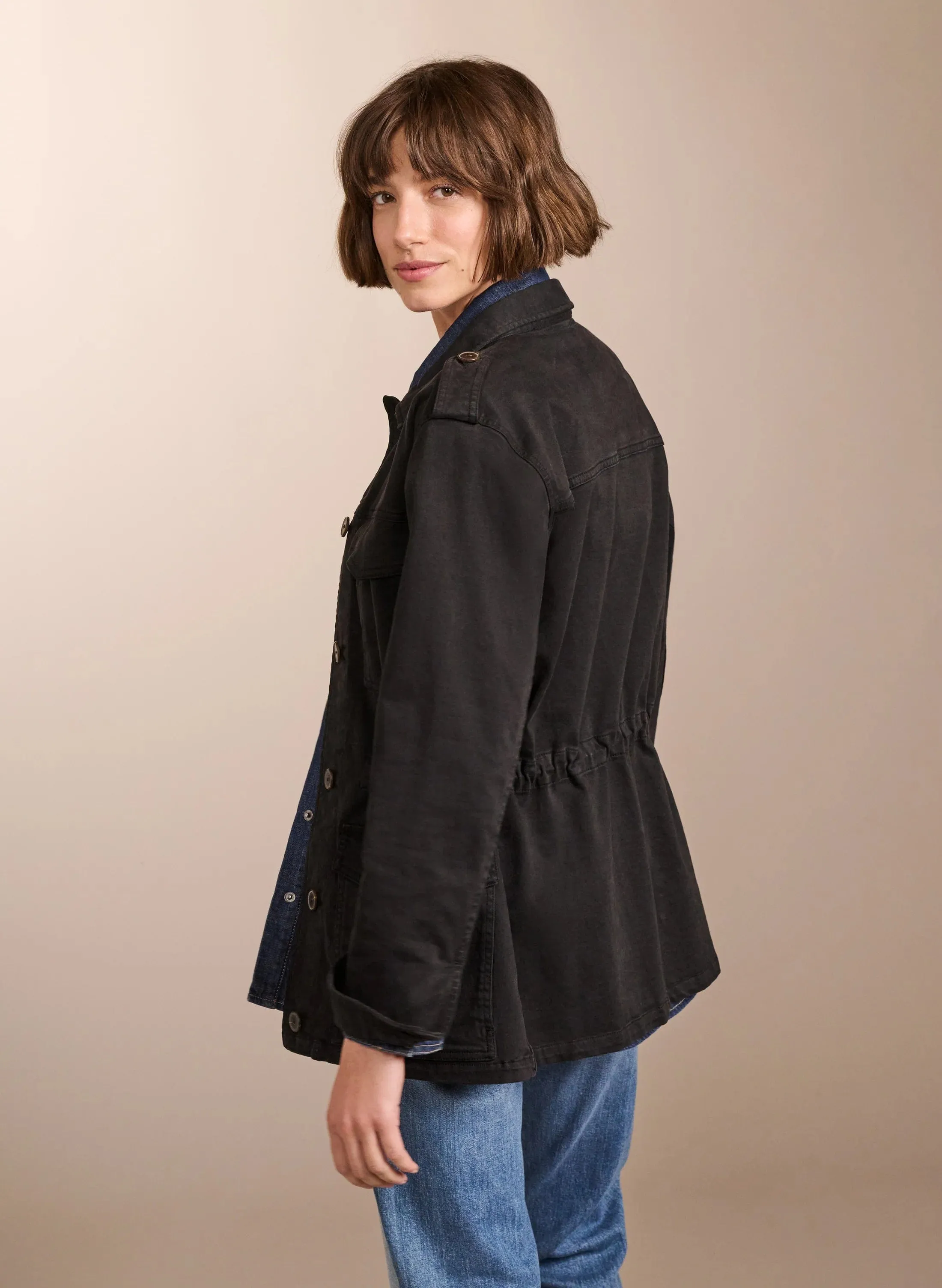 Drake Organic Cotton Utility Jacket | Black