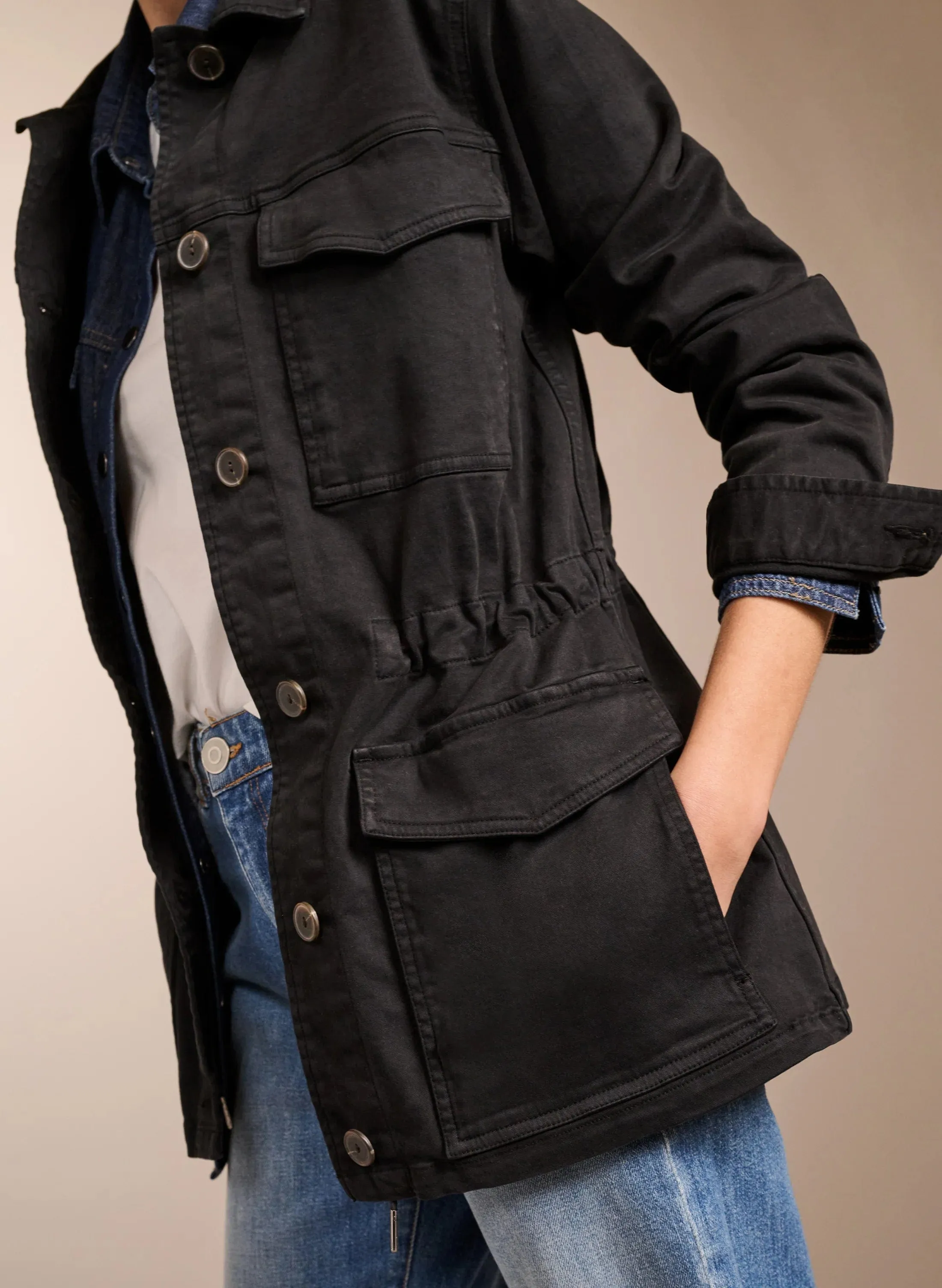 Drake Organic Cotton Utility Jacket | Black