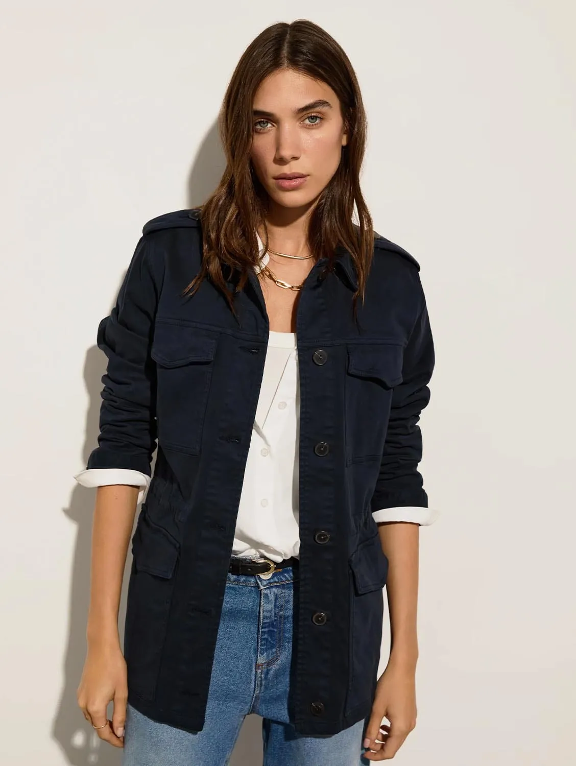 Drake Organic Cotton Utility Jacket | Classic Navy