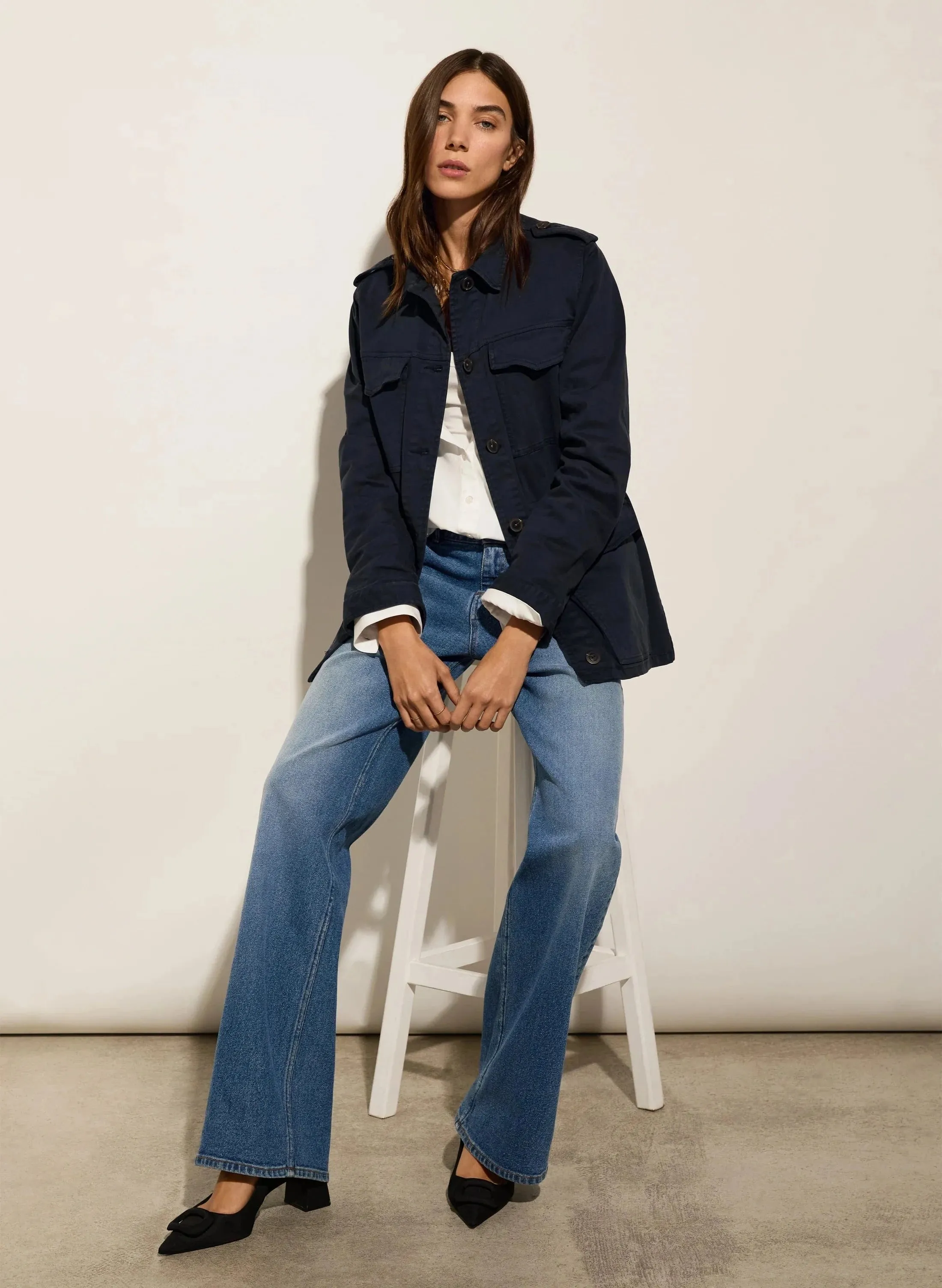 Drake Organic Cotton Utility Jacket | Classic Navy