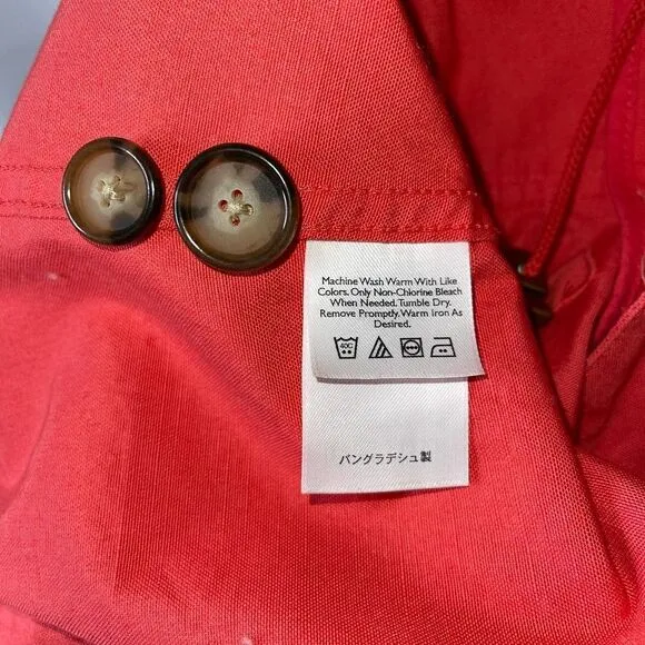 Eddie Bauer Deep Coral Utility Cargo Jacket Size M