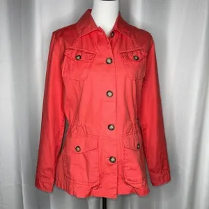 Eddie Bauer Deep Coral Utility Cargo Jacket Size M