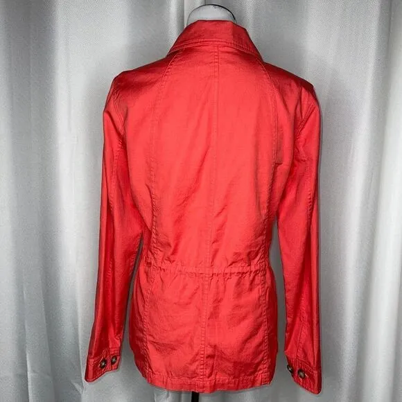 Eddie Bauer Deep Coral Utility Cargo Jacket Size M