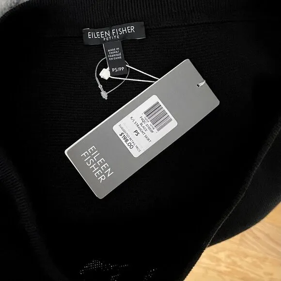 Eileen Fisher Silk Cotton Interlock Straight Pencil Skirt