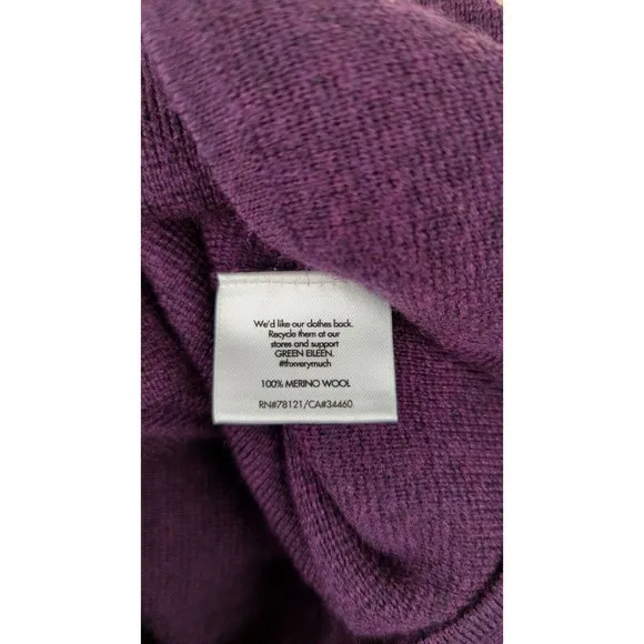 Eileen Fisher Skirt Plum Purple Italian Merino Wool Shirttail Hem Stretch XS