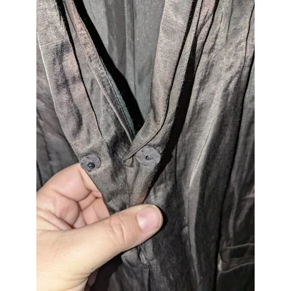 Eileen Fisher Womens Brown Italian Fabric Jacket W/ Pockets &amp; Snap Closures Size