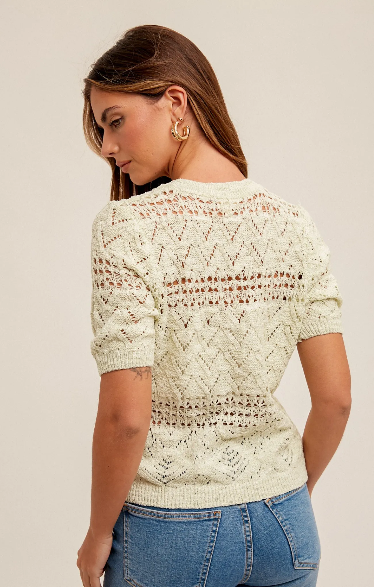 Elena Pointelle Sweater