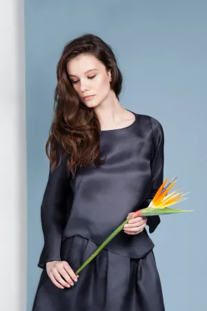 Ella Long-Sleeved Silk Top