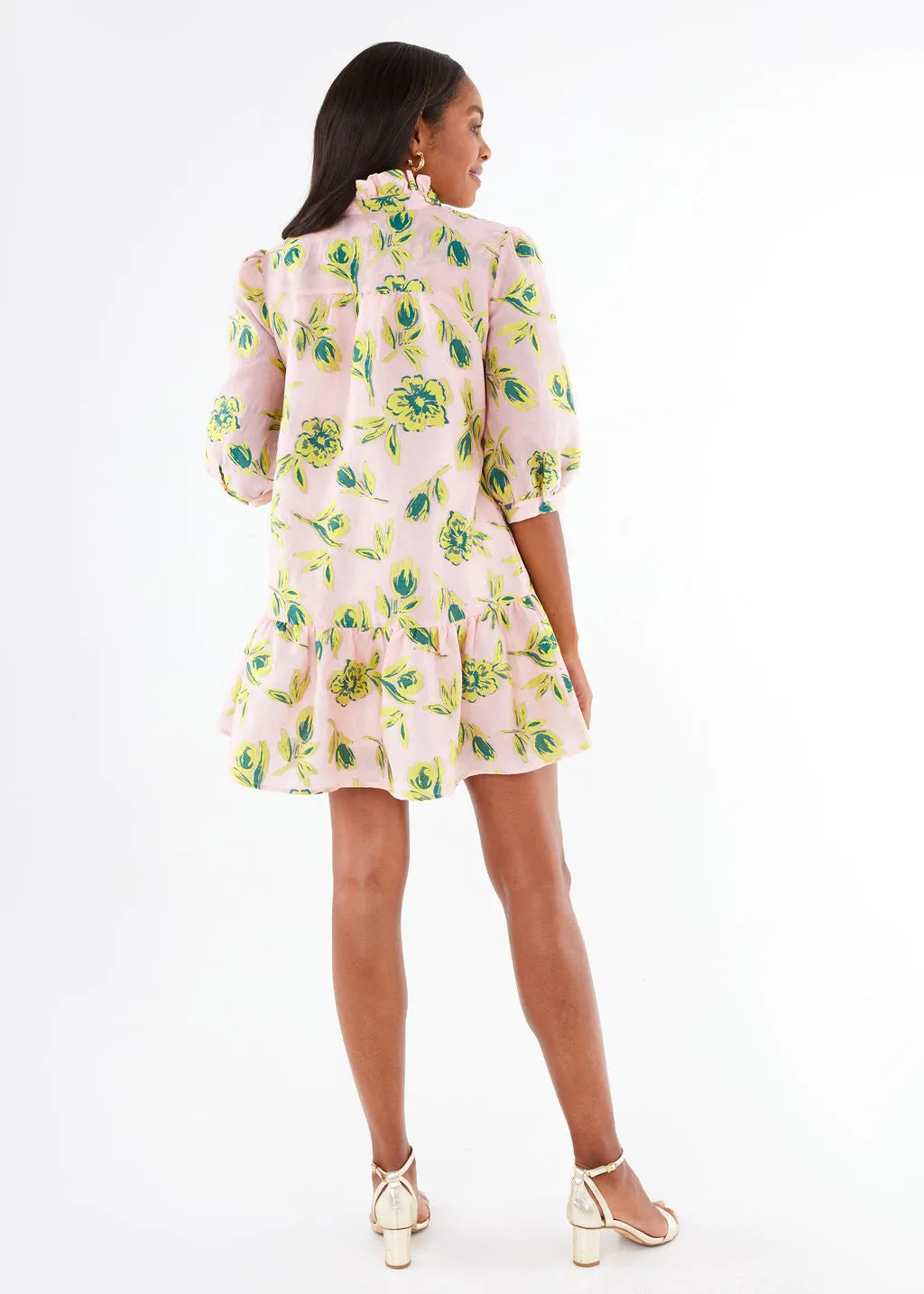 Emmerson Dress Pink Tropical Tulip Jacquard