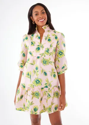 Emmerson Dress Pink Tropical Tulip Jacquard