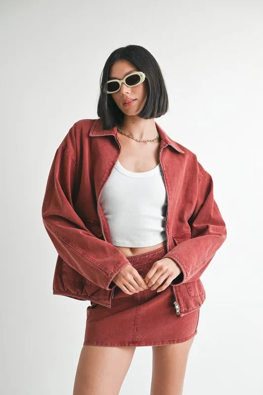 Emory Park LONG SLEEVE COLLARED DENIM JACKET