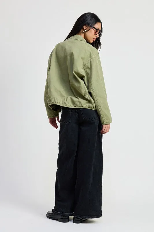 Emory Park LONG SLEEVE COLLARED DENIM JACKET