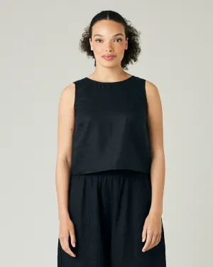 Esme Black Linen Top