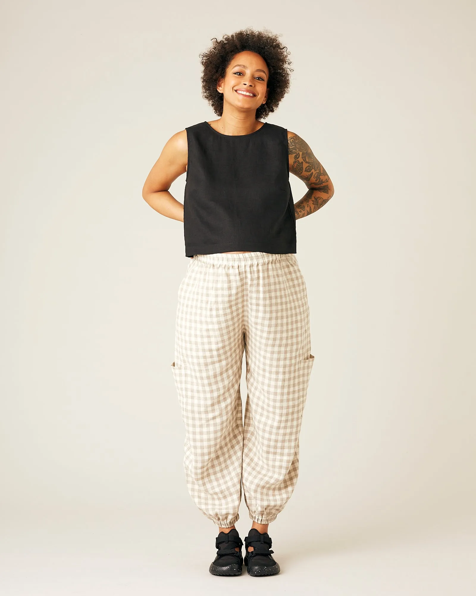 Esme Black Linen Top
