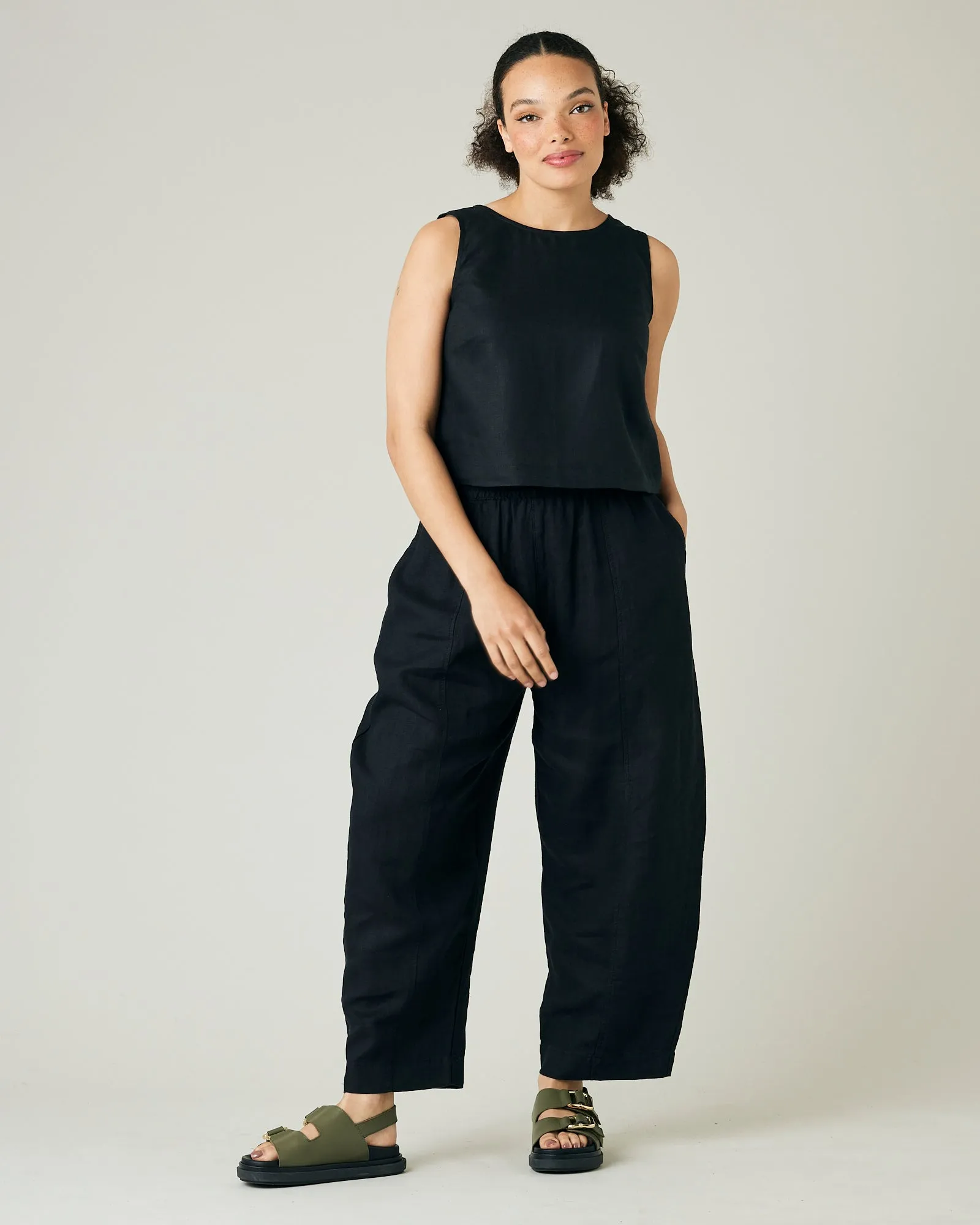 Esme Black Linen Top
