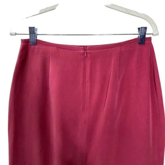 Evan Picone Silk Pencil Skirt Size 8 Mauve Pink Mini Skirt Corporate Barbiecore