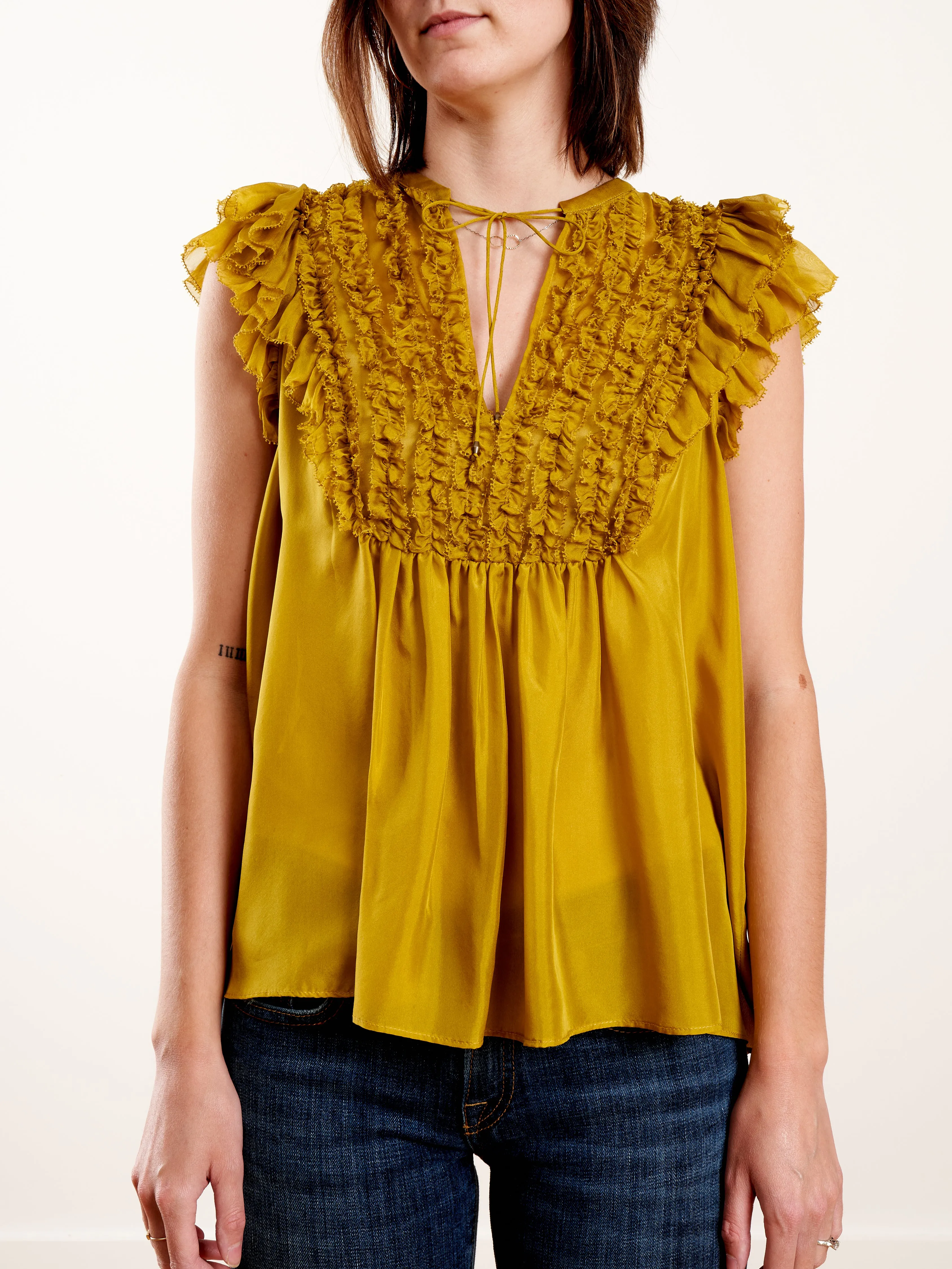 evona top - chartreuse