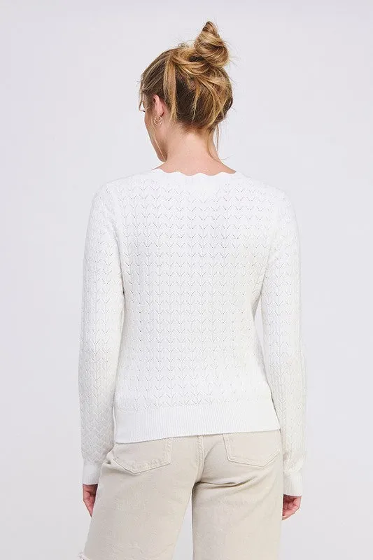 Fait Scallop V Sweater