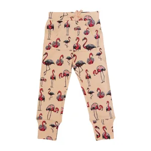 Fauna Kids Organic Cotton Slim Fit Jog Pants, Flamingo