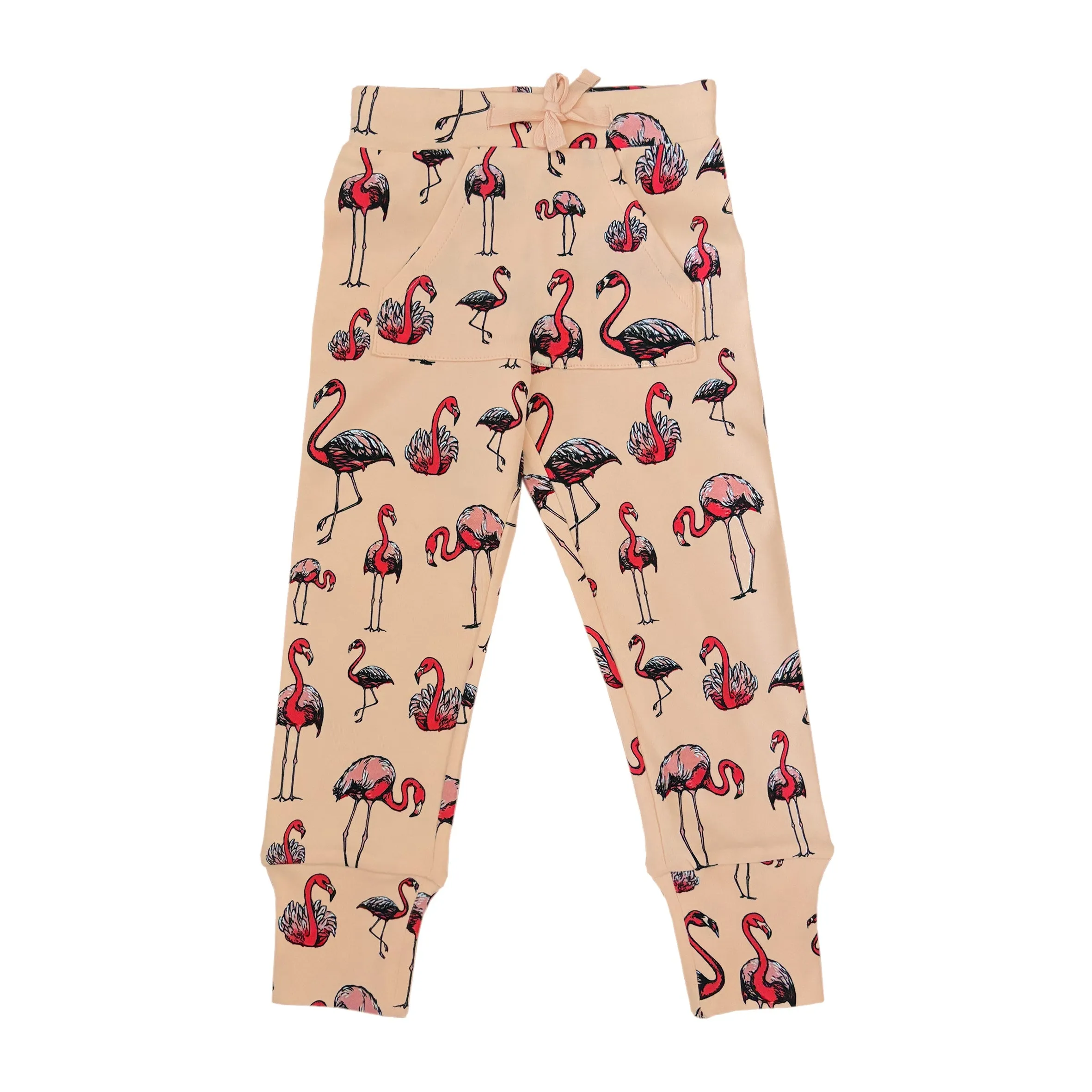 Fauna Kids Organic Cotton Slim Fit Jog Pants, Flamingo