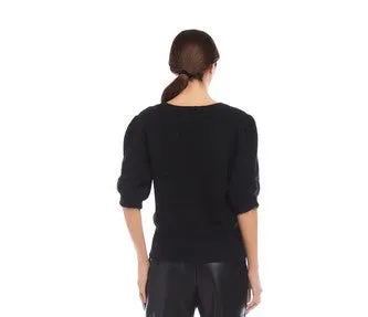 Fifteen Twenty Bennet Shirred Sleeve Sweater - Black