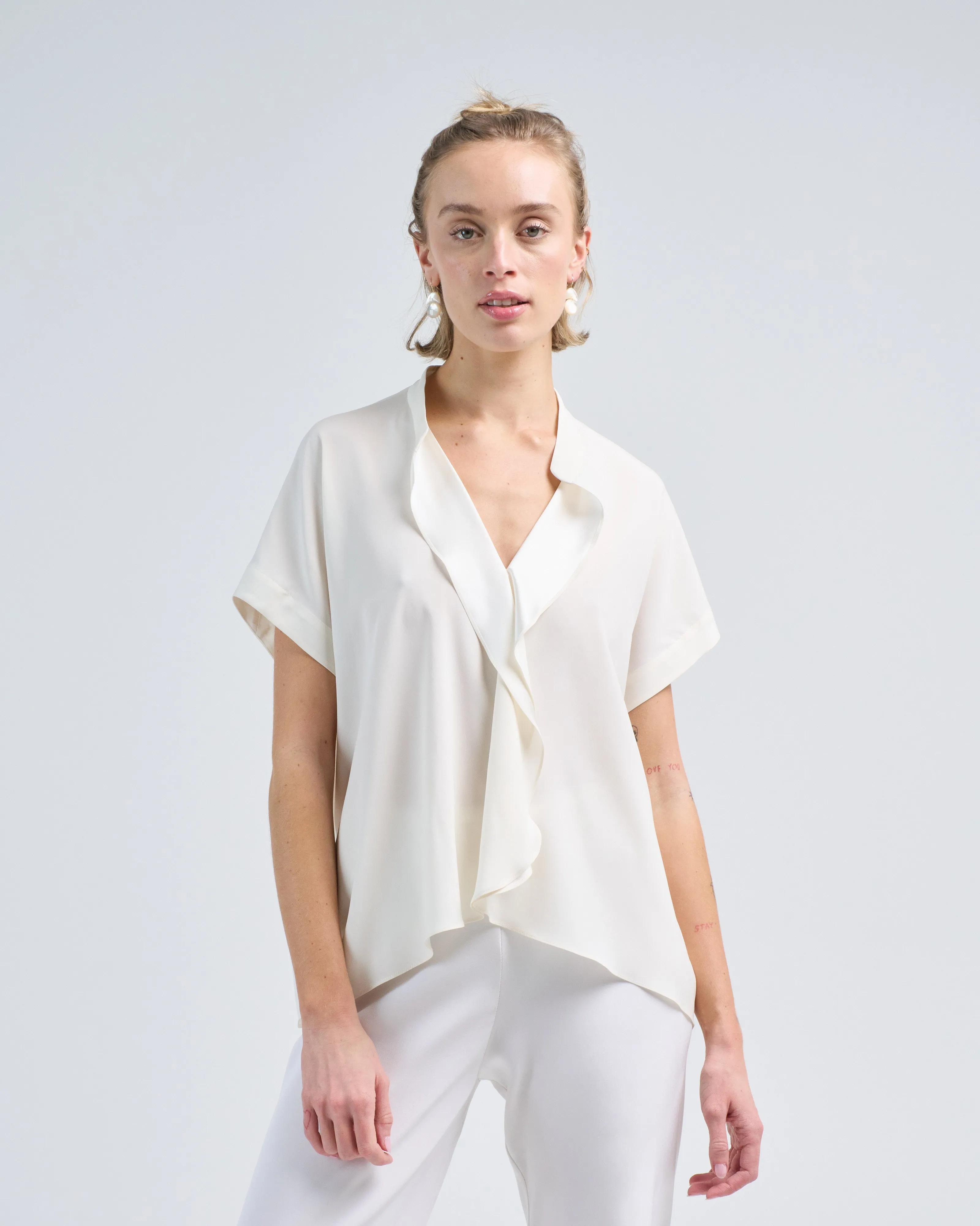 fin gaban shirt silk charmeuse