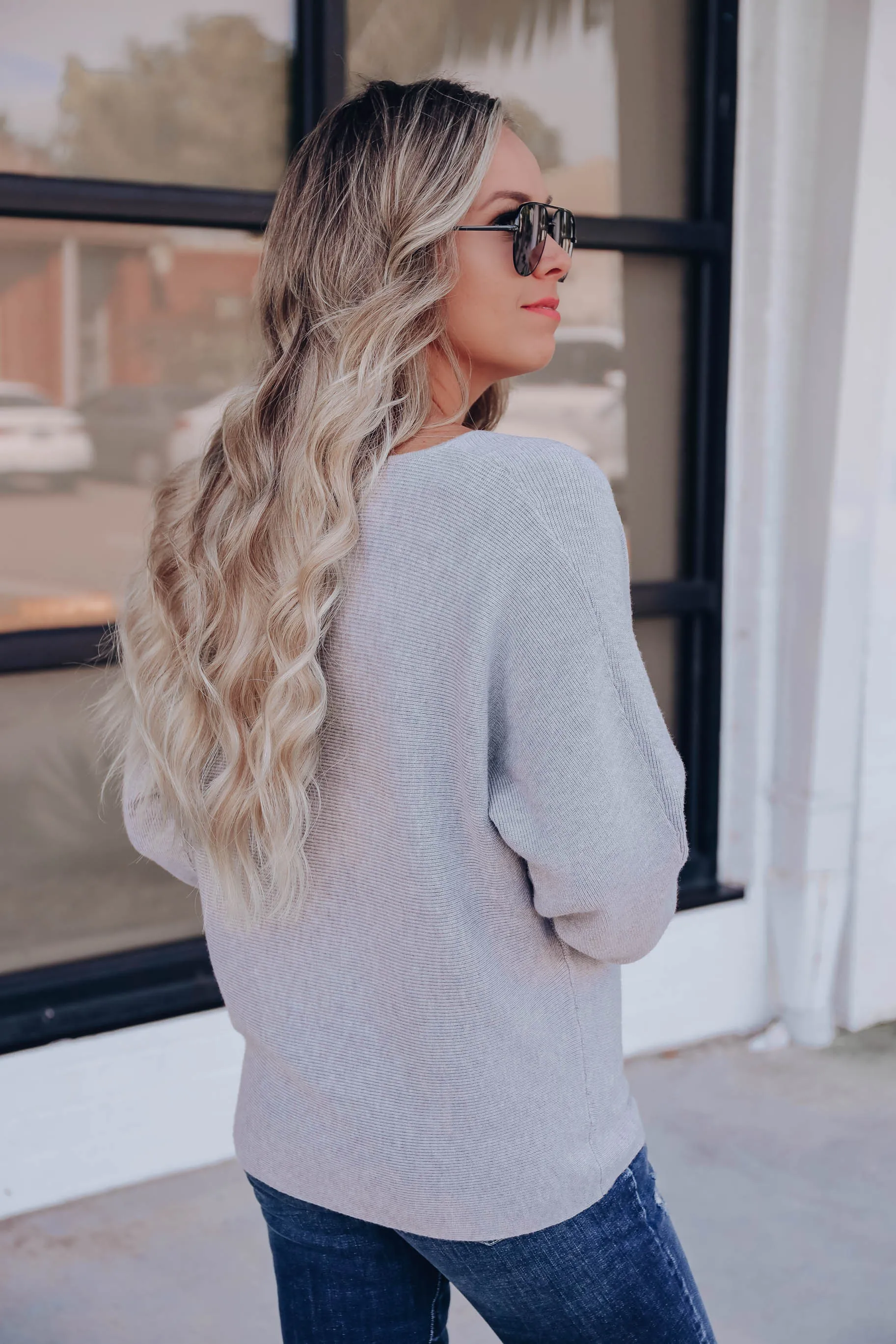First Class V-Neck Sweater - Grey