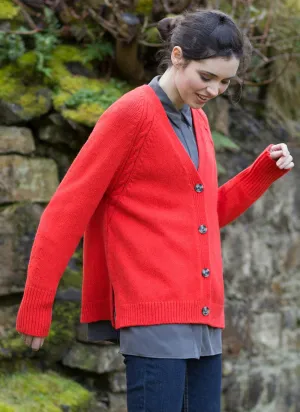 Fisherman out of Ireland V Neck Cardigan with Cable Detail