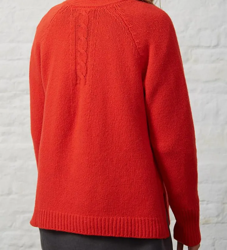 Fisherman out of Ireland V Neck Cardigan with Cable Detail
