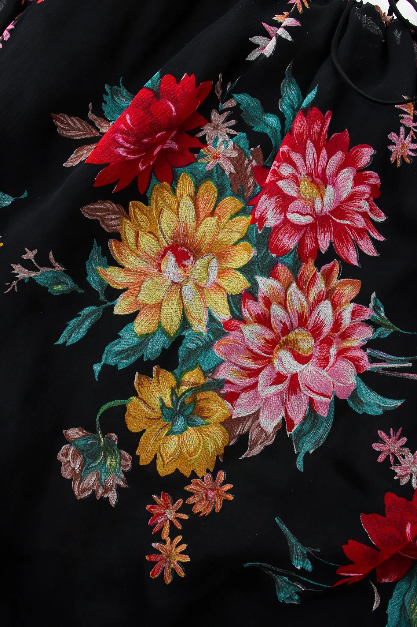 Floral Silk Peasant Top