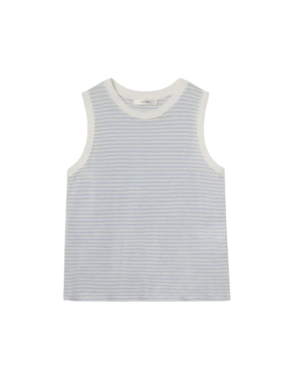 Frame Muscle Crew Tee in Light Chambray Multi