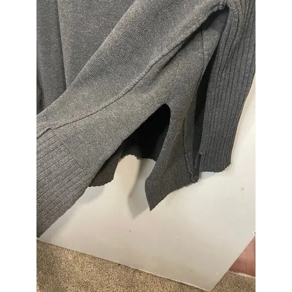 Free People Orion Gray Oversized V Neck Sweater