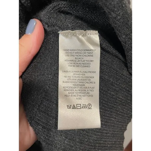 Free People Orion Gray Oversized V Neck Sweater