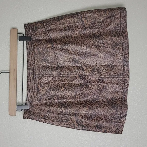 Free People Printed Fake Out Faux Wrap Animal Print Skirt NWT