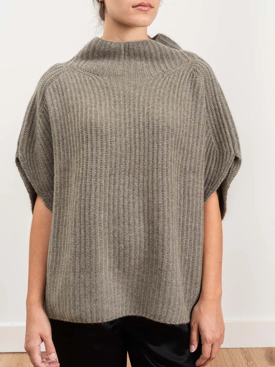 funnel rib sweater - sage