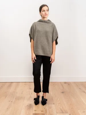 funnel rib sweater - sage