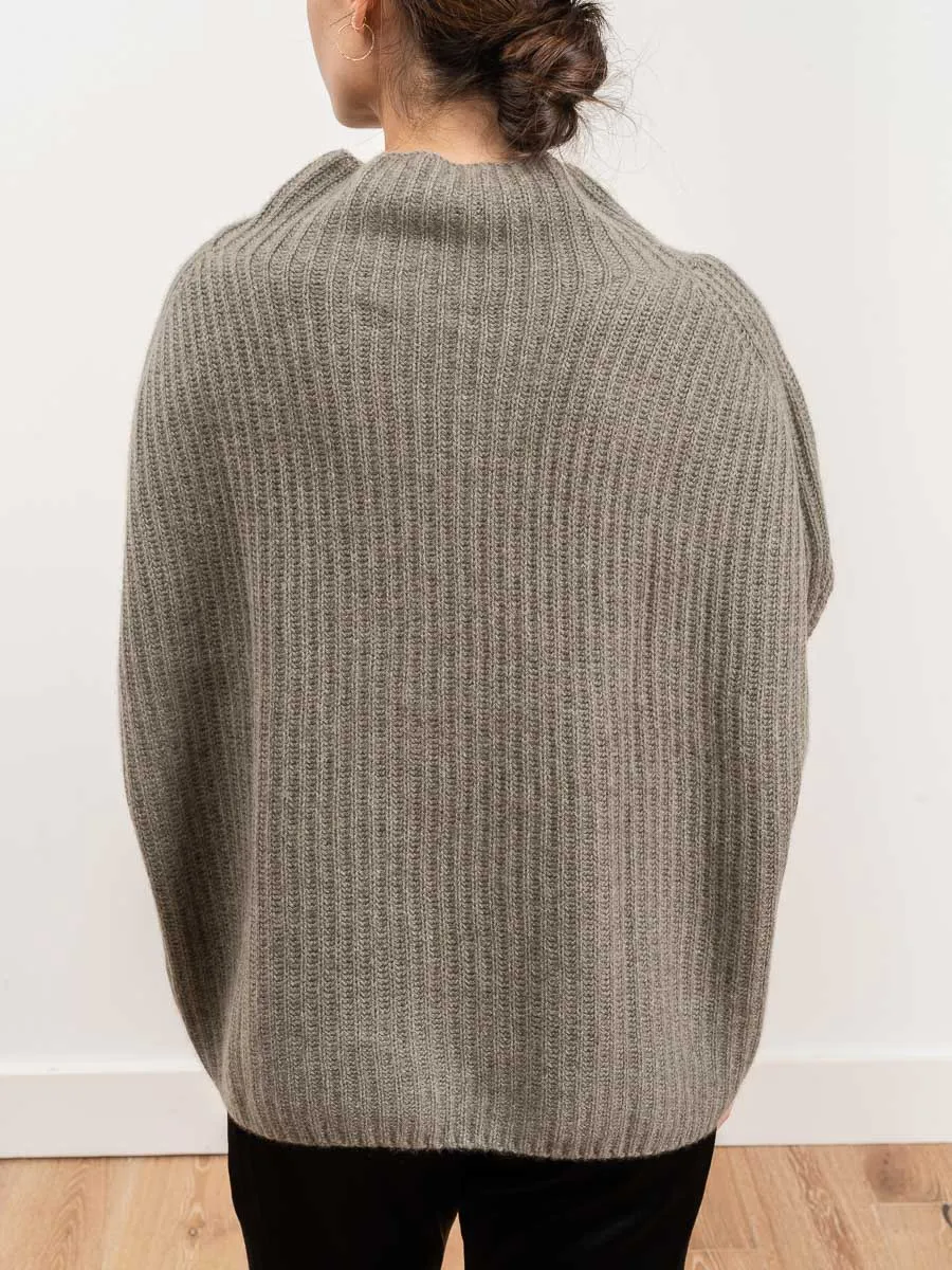 funnel rib sweater - sage