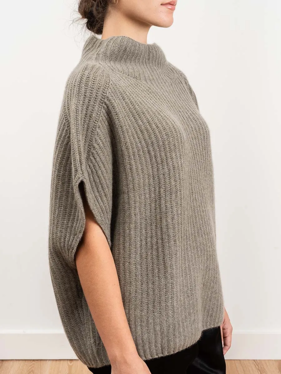 funnel rib sweater - sage