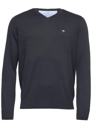 FYNCH HATTON V-Neck Sweater - Men's Fine Knit – Charcoal