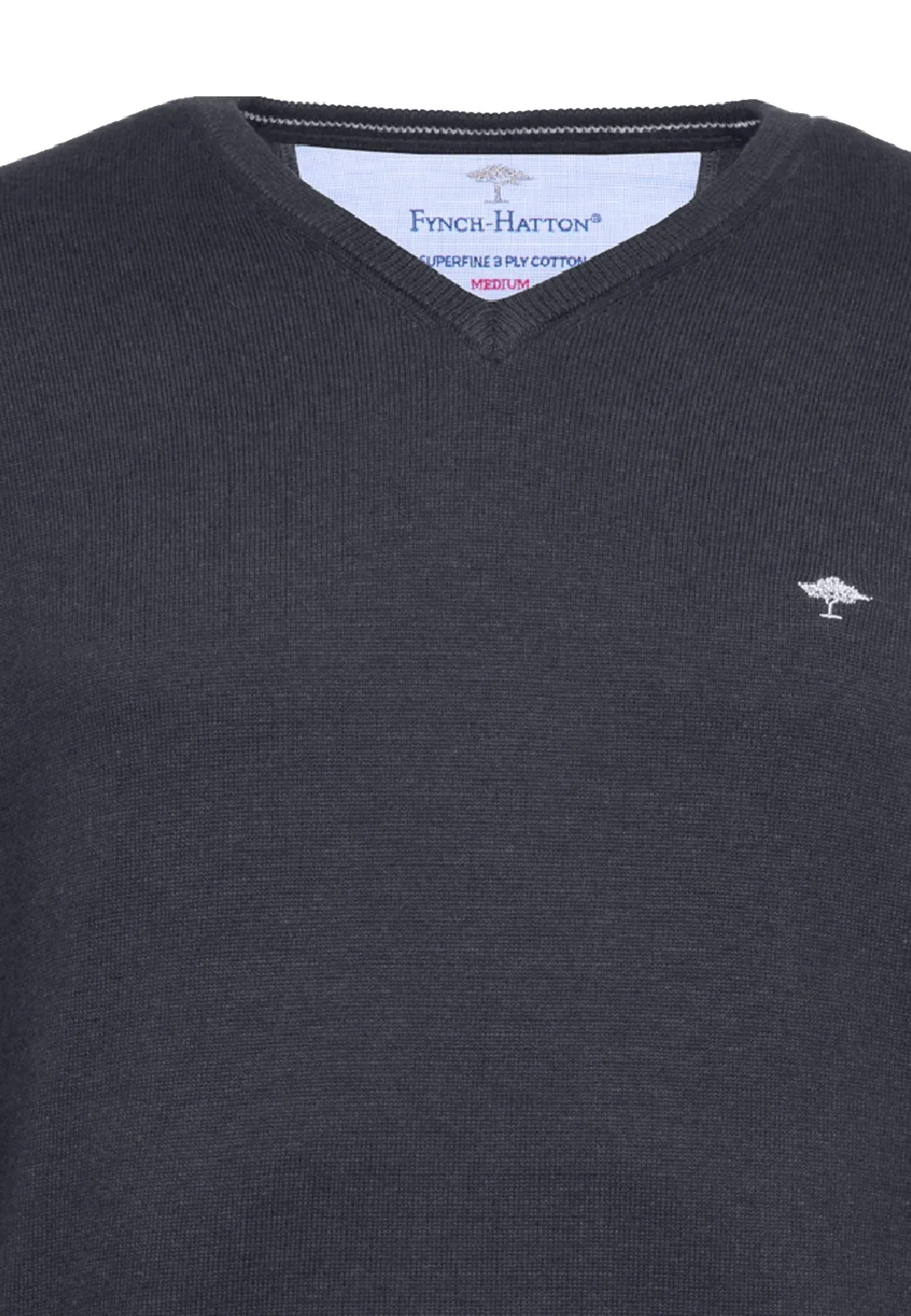 FYNCH HATTON V-Neck Sweater - Men's Fine Knit – Charcoal