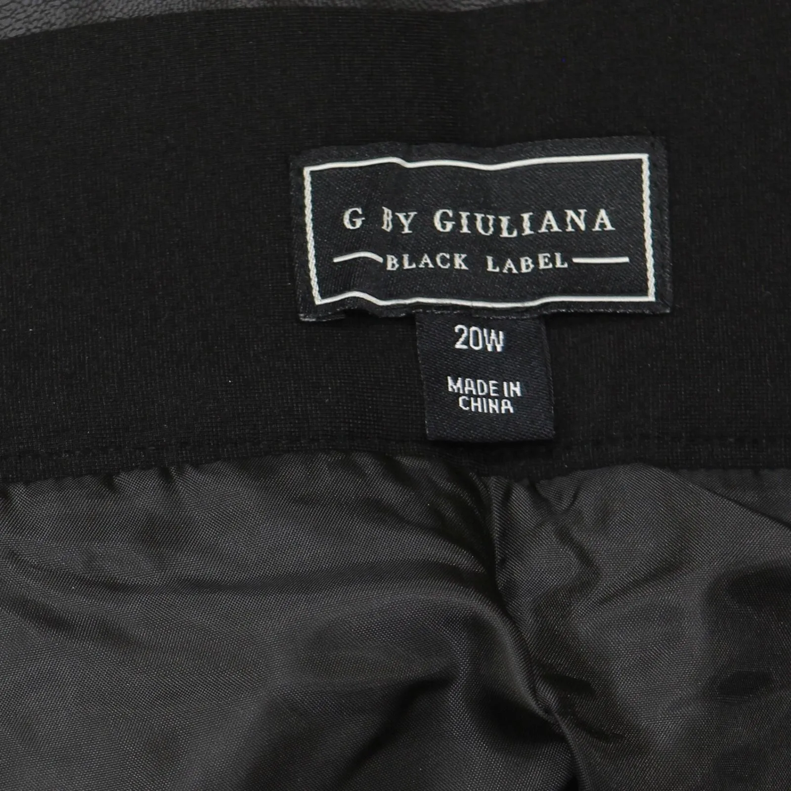 G BY GIULIANA Womens Plus Size Black Label Faux Leather Ruffle Skirt