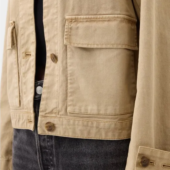 GAP Relaxed Utility Jacket Khaki Size XL Tall