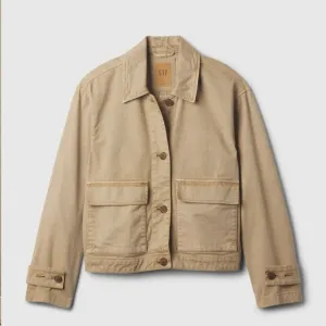 GAP Relaxed Utility Jacket Khaki Size XL Tall