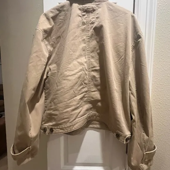 GAP Relaxed Utility Jacket Khaki Size XL Tall