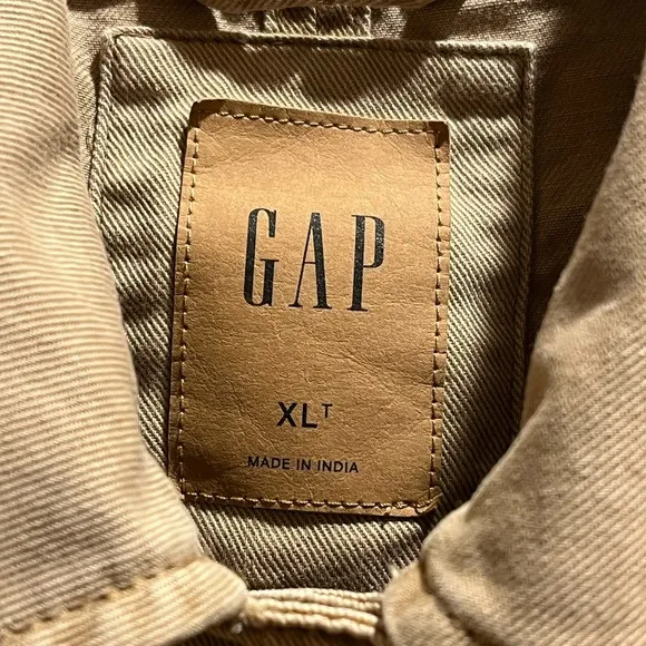 GAP Relaxed Utility Jacket Khaki Size XL Tall